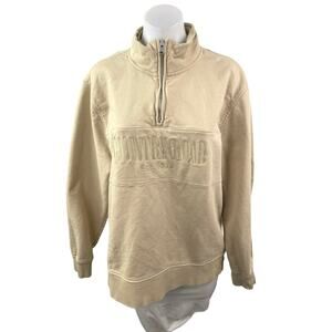 Country Road Women's Beige Stand Collar Long Sleeve Sweater Sweatshirt Top Sz XL